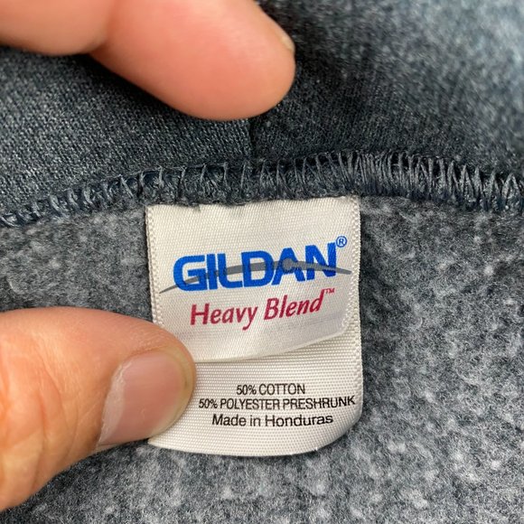 Gildan Sweater Men L Gray Hoodie Pullover Sweatshirt Cabela's Camping Outdoors - Picture 5 of 10